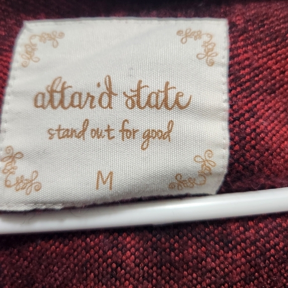 Altar'd State Open Front Buffalo Plaid Cardigan Size M Cabincore Lounge Cozycore - Picture 2 of 4